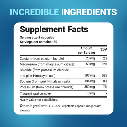 Buy supplements Dr. Berg Electrolyte Capsules - Electrolyte Supplements for Supporting Energy, Endurance, and Hydration - Sugar Free, No Maltodextrin, Keto Friendly - 160 Caps - Vitaza UK Supplements UK