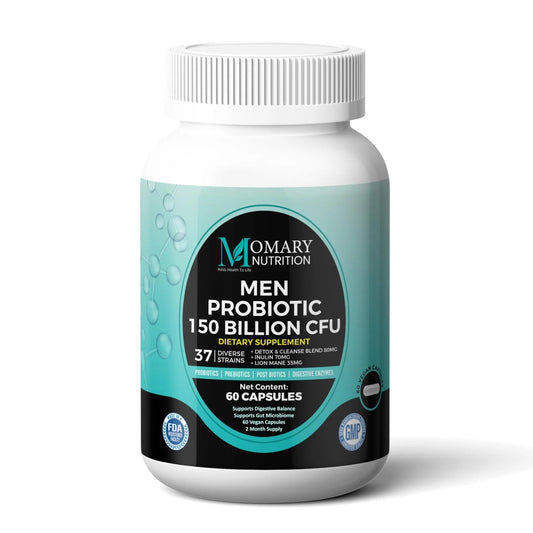 8-in-1 Bio Cultures Complex for Men – 150 Billion CFU Probiotics with 37 Diverse Strains, Organic Prebiotics, Postbiotics & Digestive Enzymes – Supports Digestive Balance & Gut Microbiome - Maple Wellness Supplements