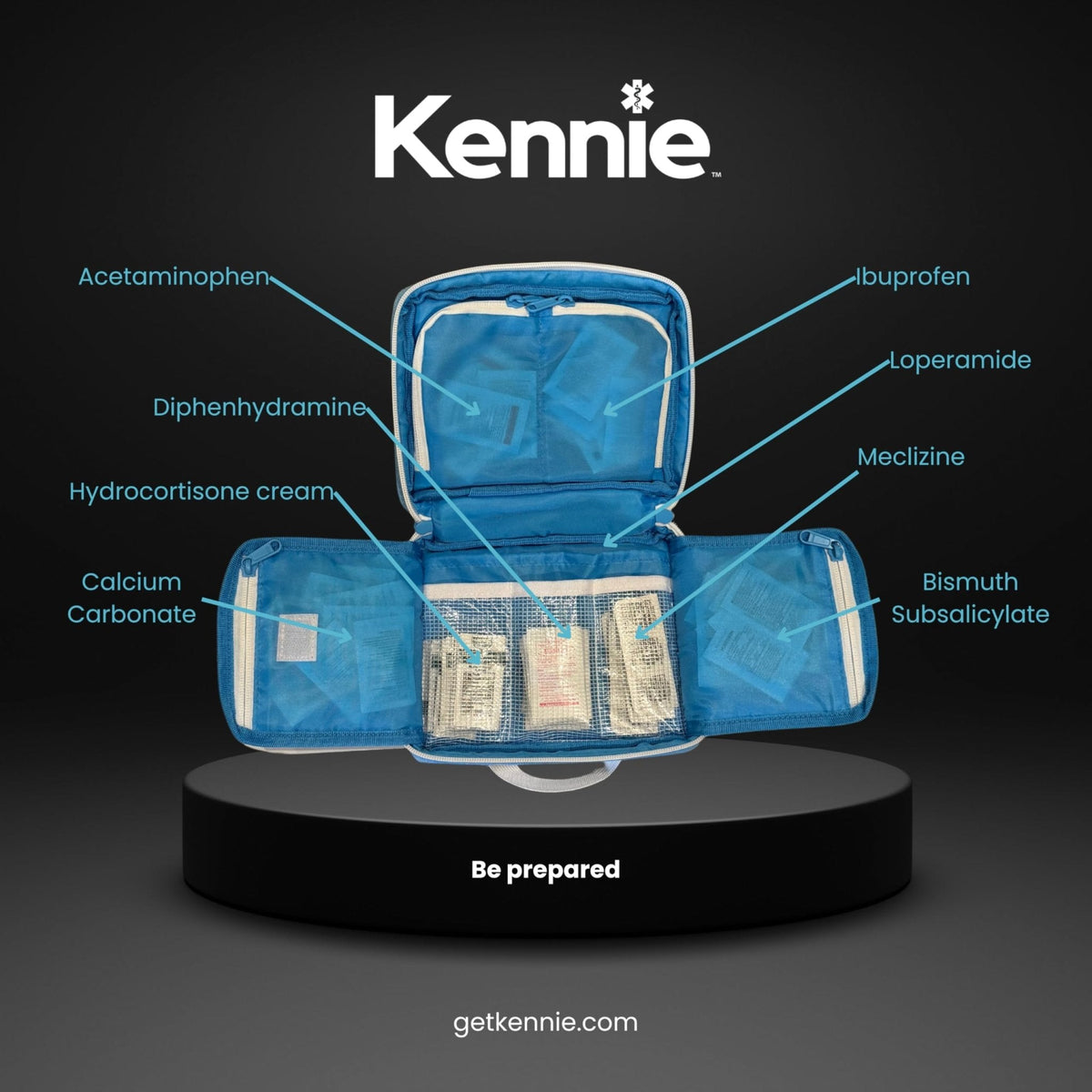80-Piece OTC Medication Kit, Doctor Designed First Aid & Medicine Organizer with Pain, Fever, Allergy & Stomach Relief for Home, Travel & Emergency - Maple Wellness Supplements