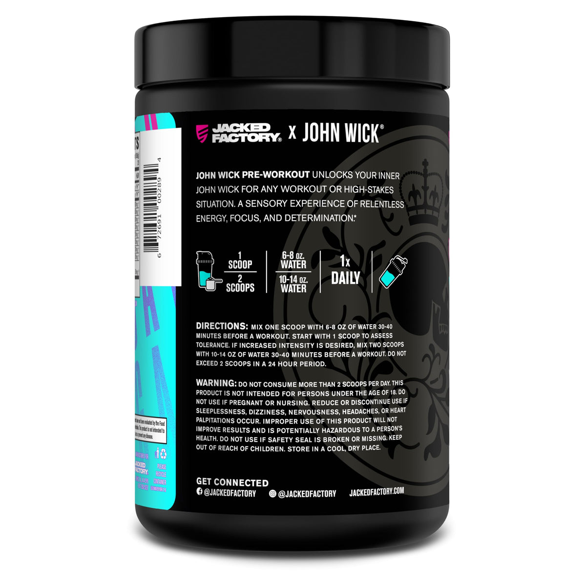 Buy supplements Jacked Factory X John Wick - Wick Mode Pre Workout Powder - Intense Energy, Battle-Ready Focus, Unstoppable Commitment, and Sheer Will - Vitaza UK Supplements UK