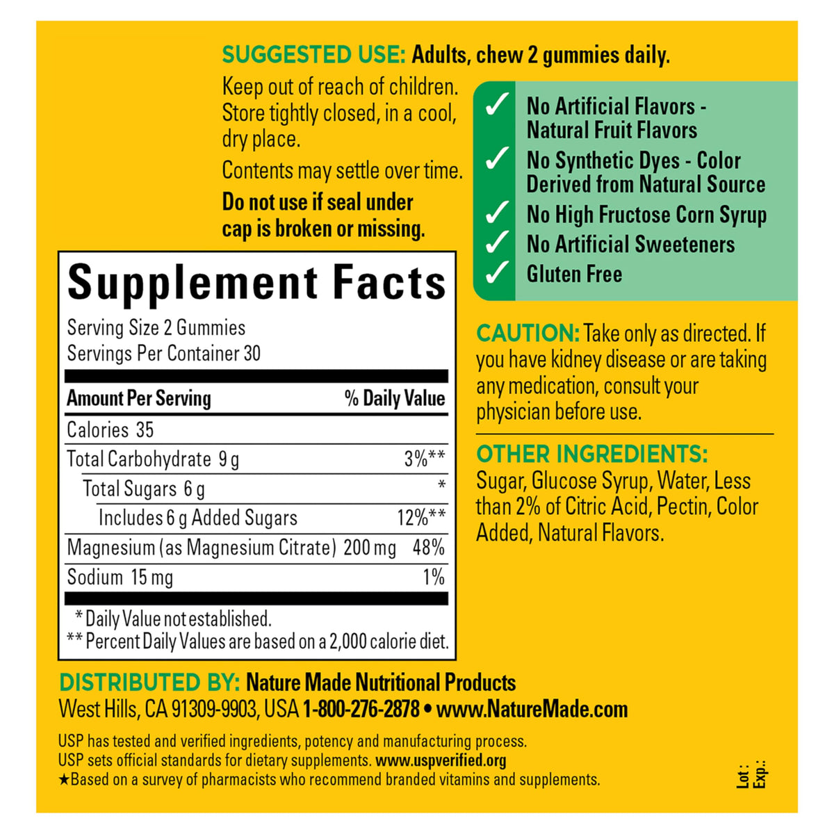 Buy supplements Nature Made High Absorption Magnesium Citrate 200 mg per serving, Magnesium Supplement for Muscle, Nerve, Bone and Heart Support - Vitaza UK Supplements UK