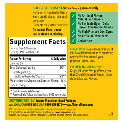 Buy supplements Nature Made High Absorption Magnesium Citrate 200 mg per serving, Magnesium Supplement for Muscle, Nerve, Bone and Heart Support - Vitaza UK Supplements UK