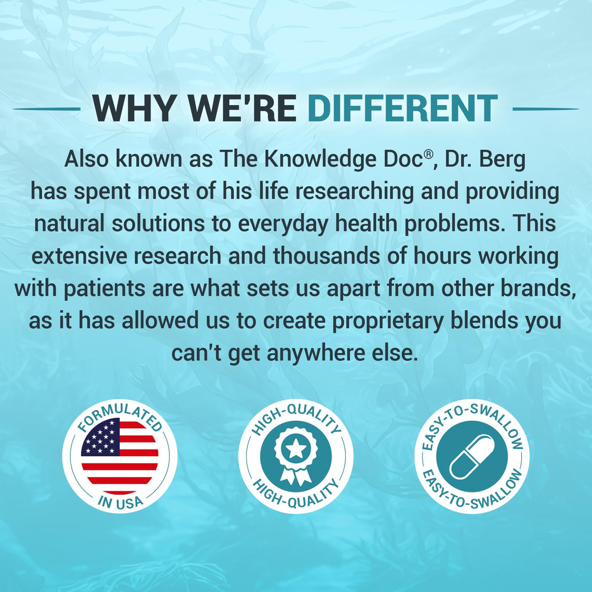 Buy supplements Dr. Berg Sea Kelp Enhanced Iodine - 200 mcg of Premium Iodine - Seaweed Blend Includes Klamath Blue-Green Algae & Sea Kelp - 90 Capsules - Vitaza UK Supplements UK