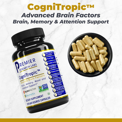 Buy supplements Premier Research Labs Cognitropic - Supplements for Memory and Focus, Focus Supplement, Brain and Memory Power Boost, Clarity Vitamins - Vitaza UK Supplements UK