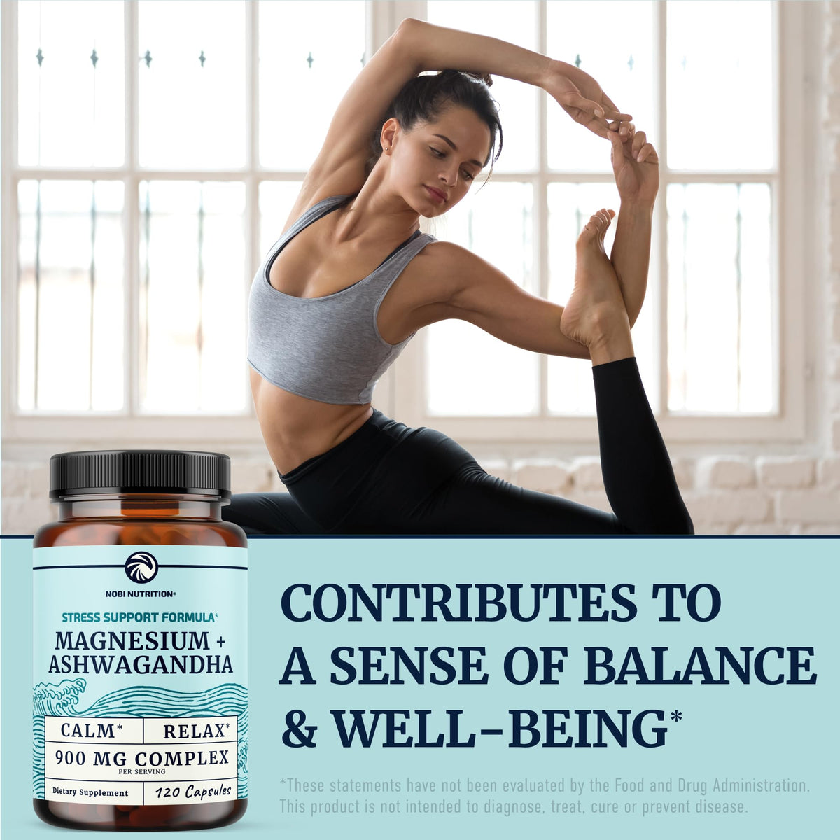 Buy supplements Magnesium Ashwagandha | Calming Magnesium Supplement for Adults | Relax, Rest, Calm Mood & Sleep Support | Mag Citrate & Oxide 400 mg + Ashwagandha 500 mg - Vitaza UK Supplements UK