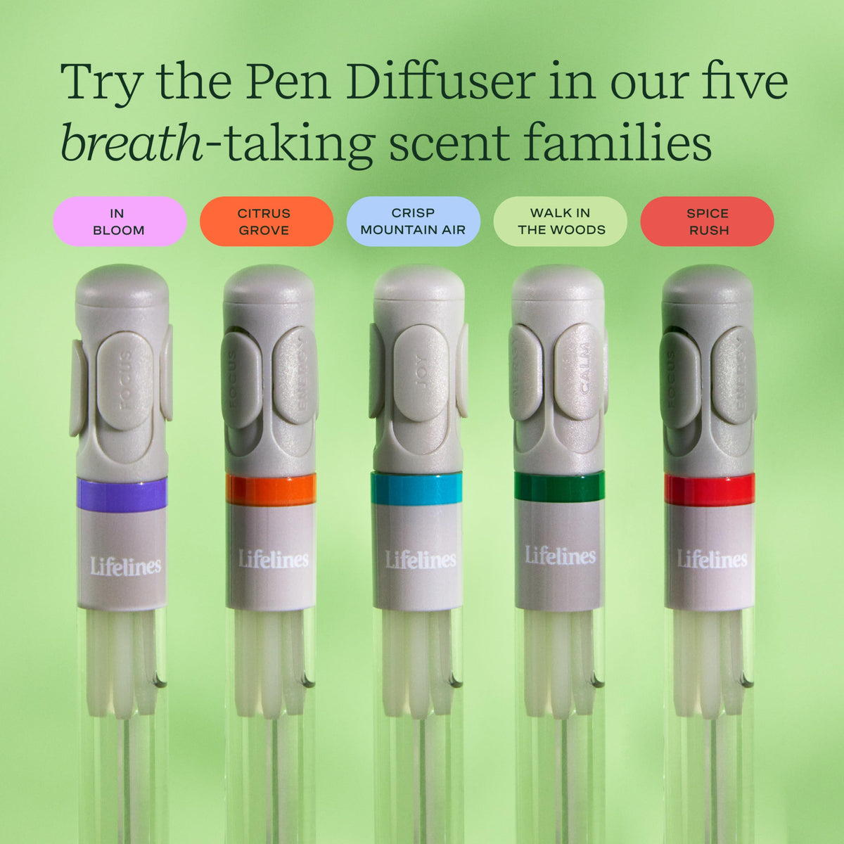 Pen Diffuser in Crisp Mountain Air Essential Oil Blends - Elegant 1.0mm Ballpoint Tip - Black Pen LifelinesBuy Supplements Australia