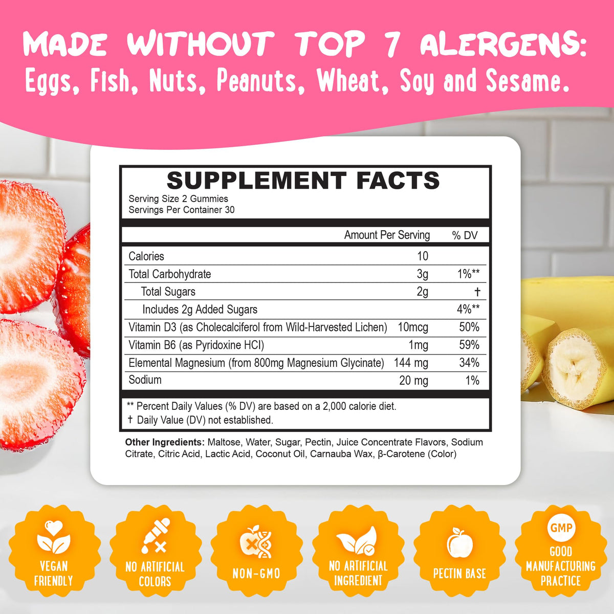 Buy supplements Center-Filled Magnesium Glycinate Gummies 400MG - High Absorption for Kids, Teens & Adults - Supplement for Sleep, Calm & Muscle Relaxation with B6 & D3 - Vitaza UK Supplements UK