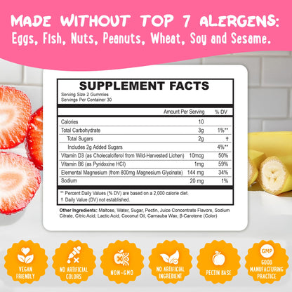 Buy supplements Center-Filled Magnesium Glycinate Gummies 400MG - High Absorption for Kids, Teens & Adults - Supplement for Sleep, Calm & Muscle Relaxation with B6 & D3 - Vitaza UK Supplements UK