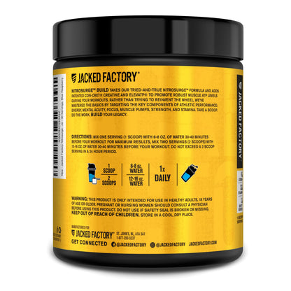 Buy supplements Jacked Factory Nitrosurge Build Pre Workout with Creatine for Muscle Building - Con Cret Creatine Powder & elevATP for Intense Energy, Powerful Pump, Vitaza UK Supplements UK