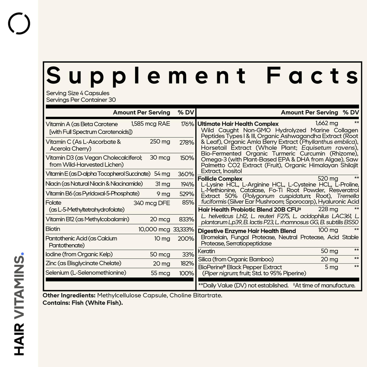 Buy supplements Codeage Hair Vitamins 10000 mcg Biotin, Keratin, Collagen, Vitamin A, B12, C, D3, E, Zinc, Turmeric, Probiotics, Enzymes, Inositol - Hair Care Support - Vitaza UK Supplements UK