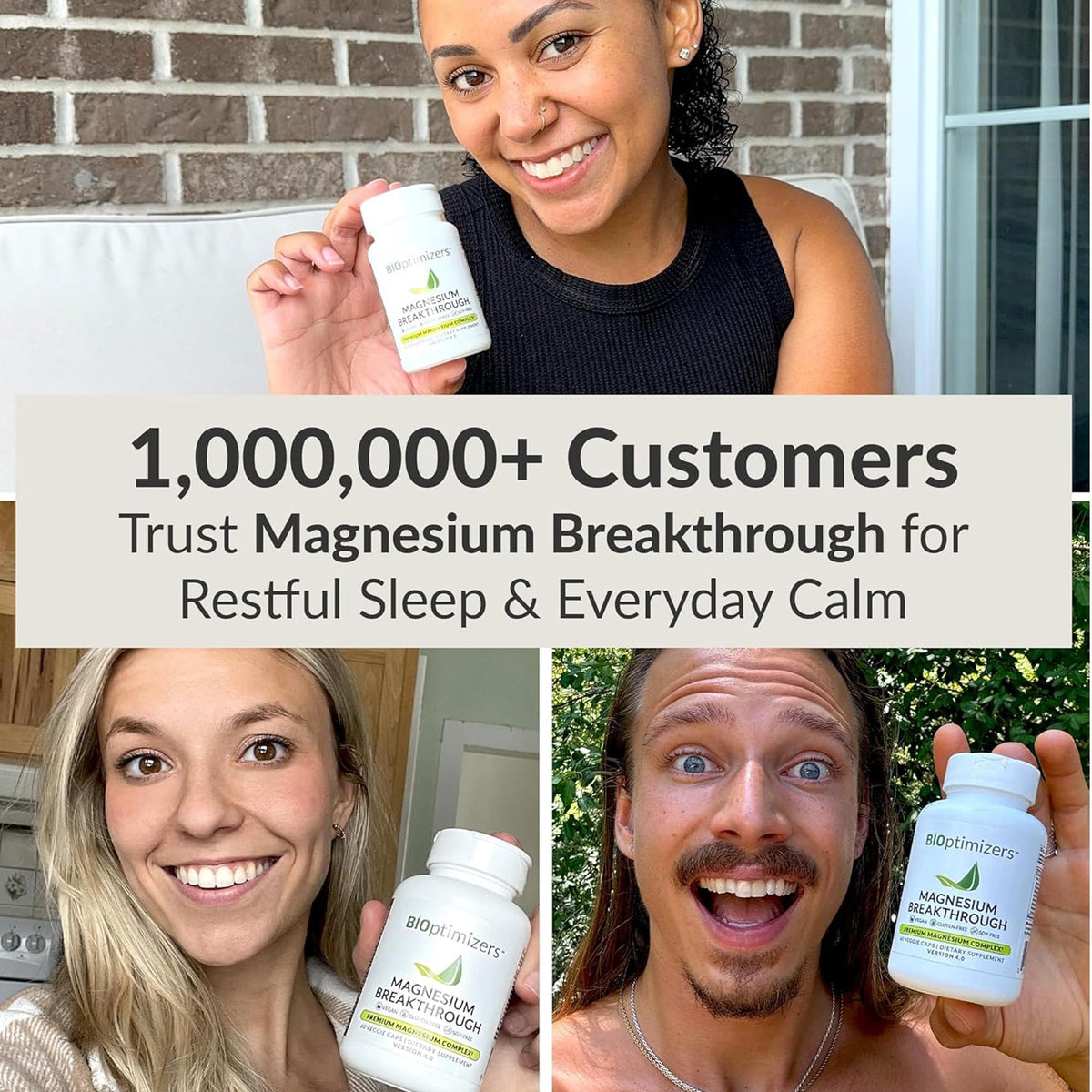 Buy supplements BIOptimizers Magnesium Breakthrough Supplement with 500mg - 7 Forms of Magnesium: Glycinate, Malate, Citrate, and More - Natural Support for Sleep and Cognitive Function -60 Capsules- Calming Vitamins - Vitaza UK Supplements UK