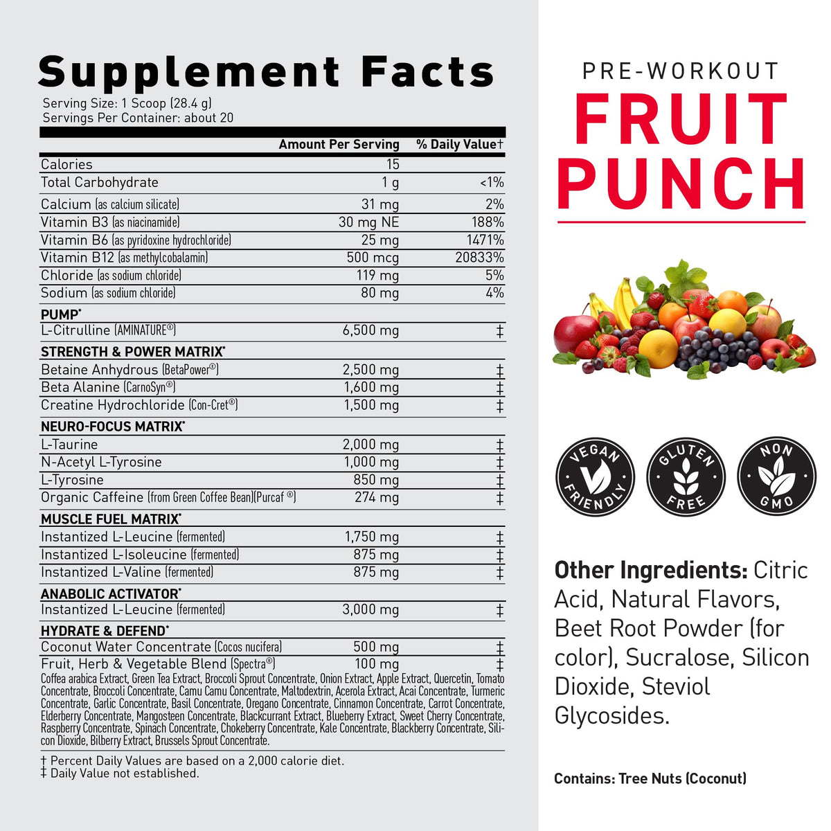 Buy supplements Kaged Stimulant Free Pre Workout Powder | Fruit Punch | Pre-Kaged | Formulated with Creatine, Beta Alanine | No Jitters | 20 Servings - Vitaza UK Supplements UK
