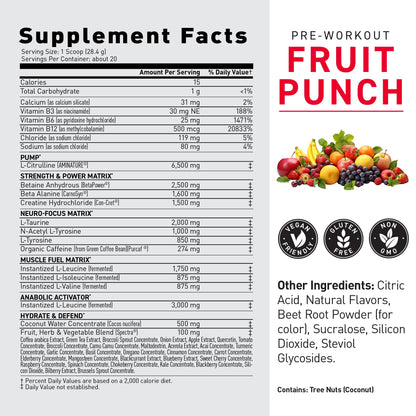Buy supplements Kaged Stimulant Free Pre Workout Powder | Fruit Punch | Pre-Kaged | Formulated with Creatine, Beta Alanine | No Jitters | 20 Servings - Vitaza UK Supplements UK