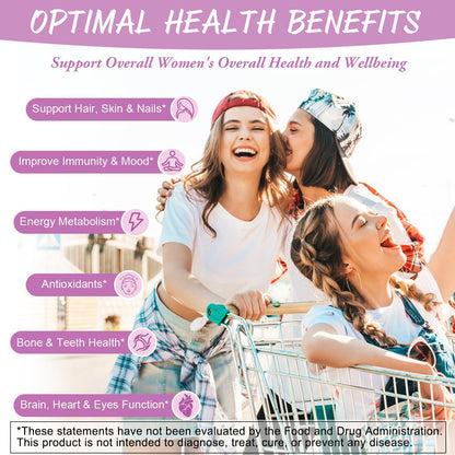 Buy supplements Totaria Sugar Free Multivitamin Gummies for Women 14+ w/Iron, Inositol, Folate, Biotin, Womens Daily Multivitamin Gummy w/Vitamin A, C, B, D3, K2, for Hair, Skin, Vitaza UK Supplements UK