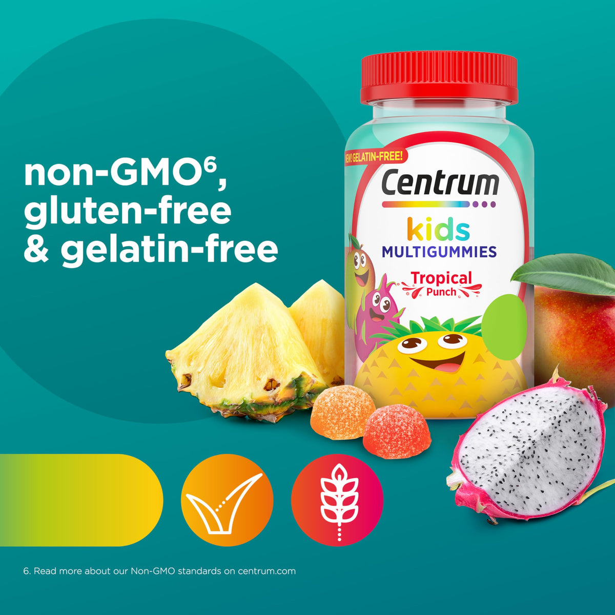 Buy supplements Centrum Kids Multivitamin Gummies, Tropical Punch Flavor Made With Natural Flavors, Stocking Stuffer, 150 Count, 150 Day Supply - Vitaza UK Supplements UK