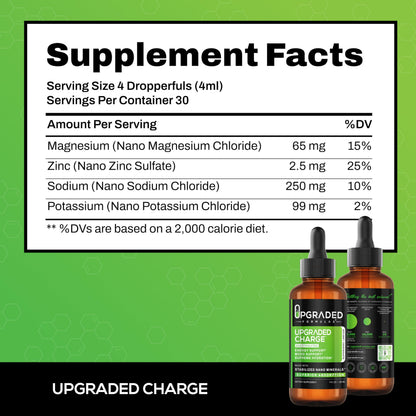 Buy supplements Upgraded Formulas Upgraded Charge Optimal Electrolyte Blend with Liquid Nano Minerals Dietary Supplement, 4 Fluid Ounces - Vitaza UK Supplements UK