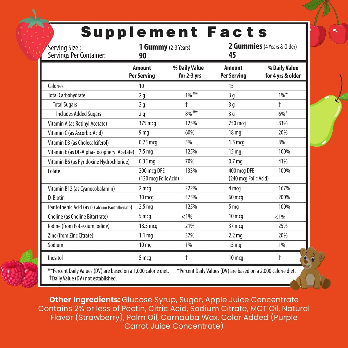 HERBION Naturals Multivitamin Gummies for Kids, Immune Support with Vitamin C, D3, B12, A, E & Zinc, Strawberry Flavor HERBIONBuy Supplements Australia