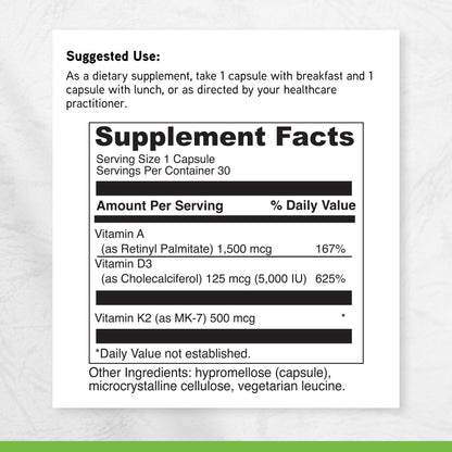 Buy supplements DAVINCI Labs ADK - Helps Support Bone, Heart & Immune Health - Dietary Supplement with Vitamins A, D3 & K2 (as MK-7) - Vegetarian - Vitaza UK Supplements UK