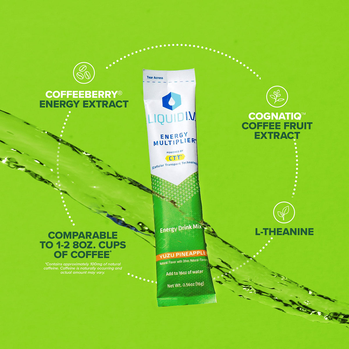 Liquid I.V. Hydration + Energy Multiplier - Yuzu Pineapple - Hydration Powder Packets Liquid I.V.Buy Supplements Australia