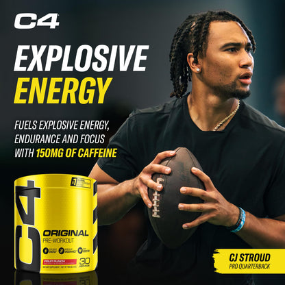 Cellucor Pre Workout & BCAA Bundle, C4 Original Pre Workout Powder, Fruit Punch, 30 Servings + XTEND BCAA Powder, Knockout Fruit Punch, 30 Servings