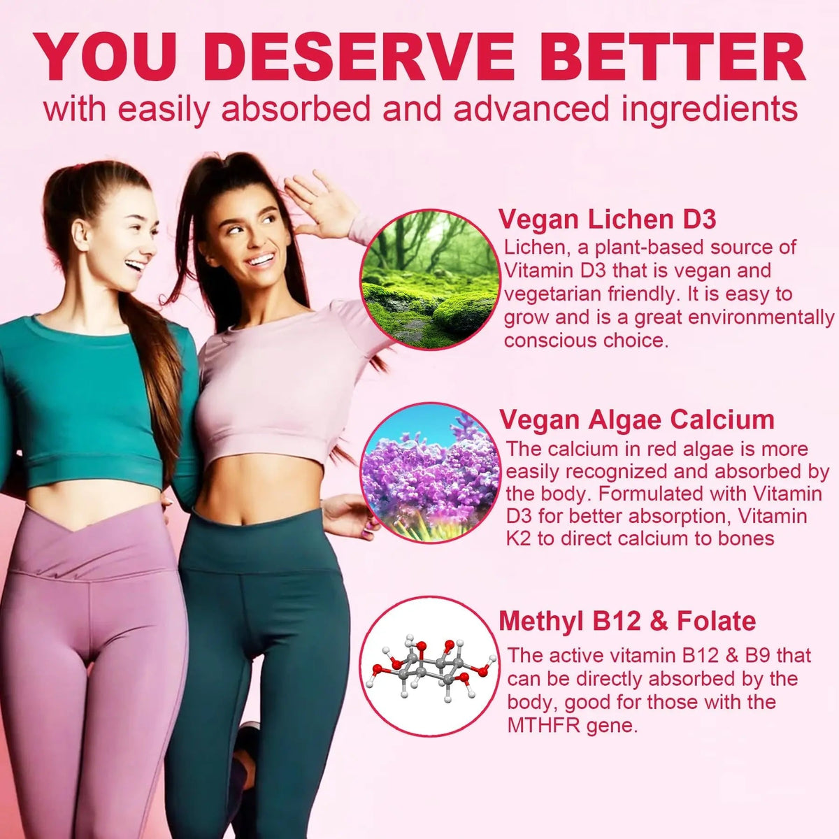 Methylated Multivitamin for Women Gummies, Calcium, D3 K2, Methylfolate & B12, Inositol, Daily Vitamin A, C, E, B Complex, Biotin, Iron NextdiaBuy Supplements Australia