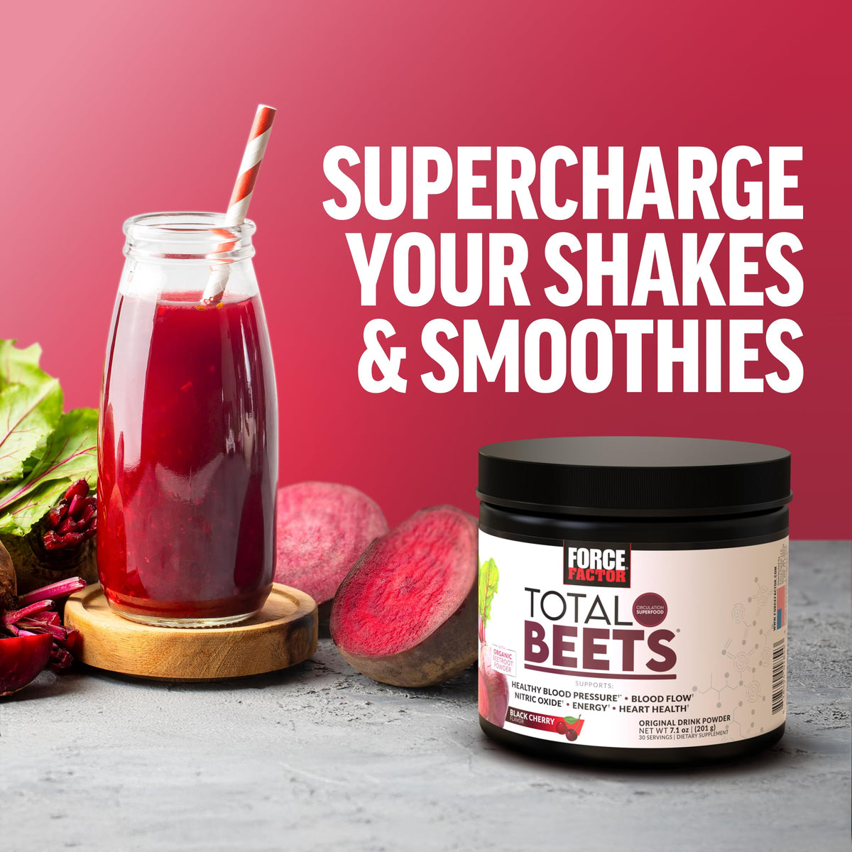 Buy supplements Force Factor Total Beets Drink Mix Superfood Powder with Nitrates to Support Circulation, Blood Flow, Nitric Oxide, Energy, Endurance, and Stamina - Vitaza UK Supplements UK