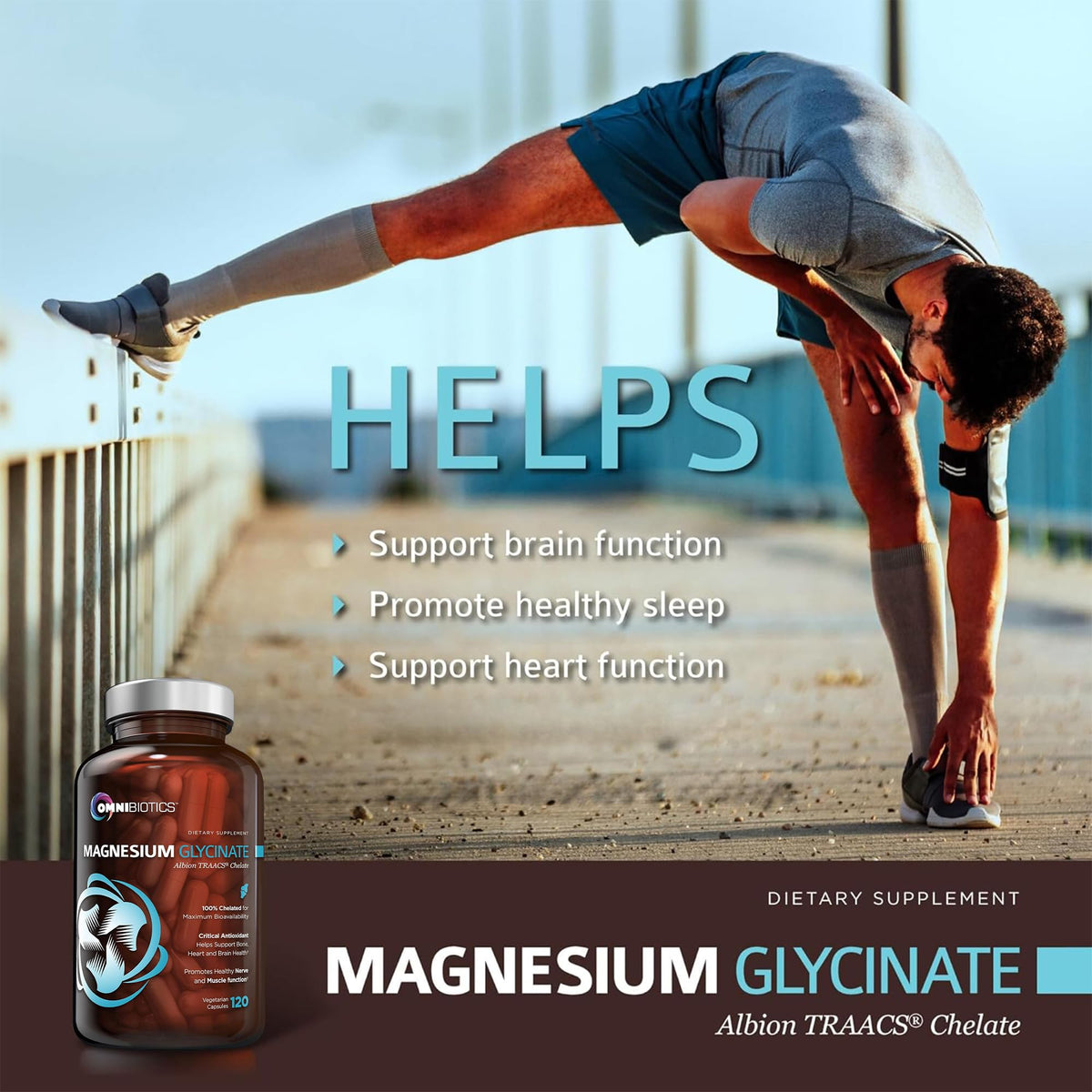 Buy supplements OmniBiotics Magnesium Glycinate Supplement – with 100% Pure Albion TRAACS Bisglycinate Chelate for Sleep, Muscle - Vitaza UK Supplements UK
