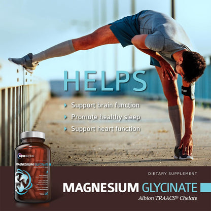 Buy supplements OmniBiotics Magnesium Glycinate Supplement – with 100% Pure Albion TRAACS Bisglycinate Chelate for Sleep, Muscle - Vitaza UK Supplements UK