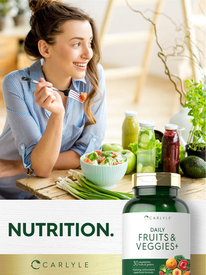Buy supplements Carlyle Fruits and Veggies Supplement | 250 Capsules | Made with 30 Fruits and Vegetables | Vegetarian, Non-GMO, Gluten Free Superfood Formula - Vitaza UK Supplements UK