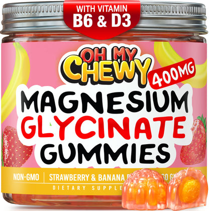 Buy supplements Center-Filled Magnesium Glycinate Gummies 400MG - High Absorption for Kids, Teens & Adults - Supplement for Sleep, Calm & Muscle Relaxation with B6 & D3 - Vitaza UK Supplements UK