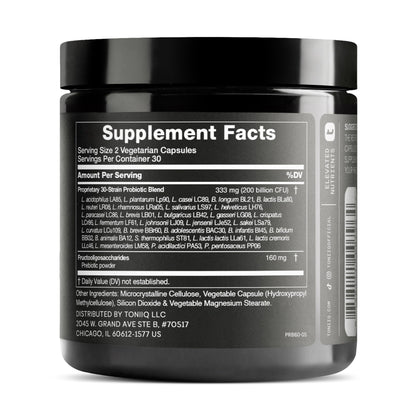 Buy supplements Toniiq 200 Billion CFU Probiotic Supplement 30 Verified Third-Party Tested Strains - Fully Shelf-Stable Probiotics Formula - Vitaza UK Supplements UK