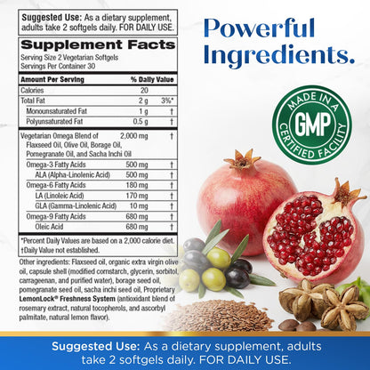 Buy supplements Purity Products Omega 3-6-9 Vegan and Vegetarian Formula - “5 in 1” Essential Fatty Acid Complex - Scientifically Formulated Plant-Based Omega 3 6 9 - Vitaza UK Supplements UK