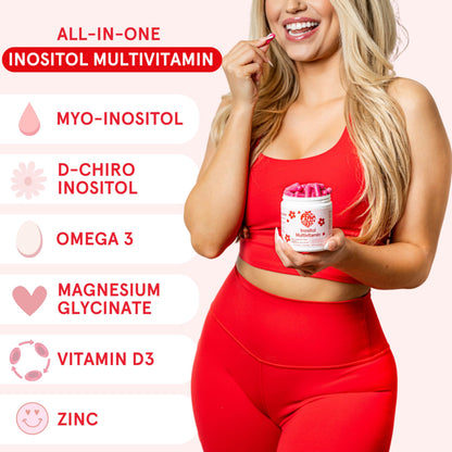 Buy supplements Peach Perfect Inositol Multivitamin – Myo-Inositol & D-Chiro 40:1 Blend, Omega-3, Vitamin D3, Magnesium, Zinc – Supports Women’s Health - Vitaza UK Supplements UK