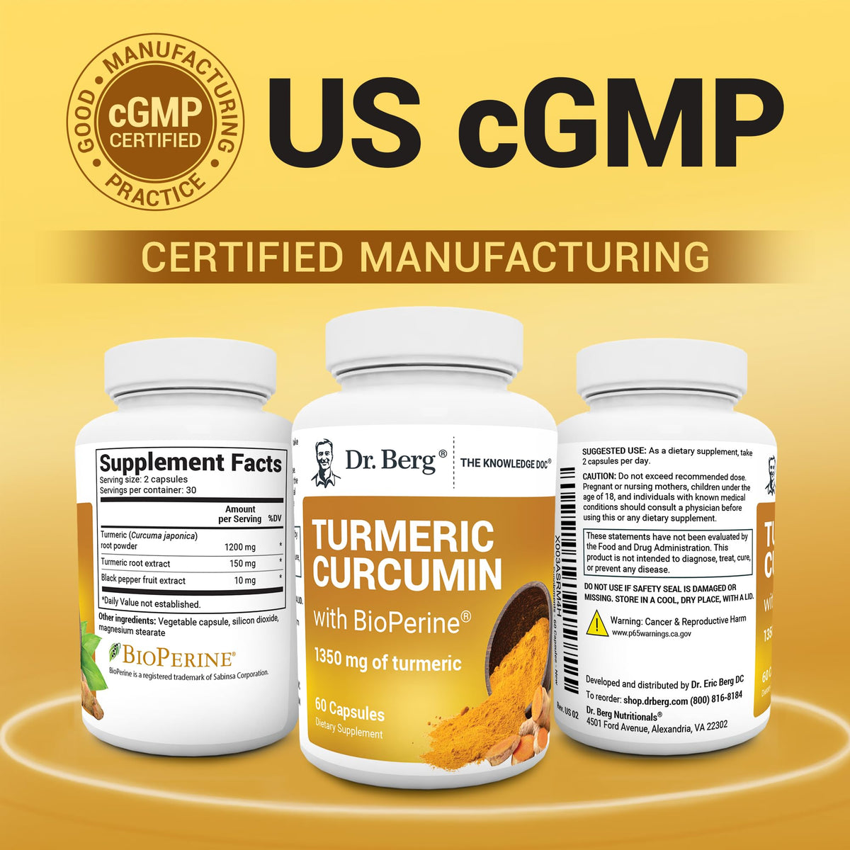 Buy supplements Dr. Berg (Only 2 Per Day) Turmeric Supplement with Black Pepper (BioPerine) - 1350 mg Turmeric Curcumin Supplement with 95% Curcuminoids – Turmeric Curcumin with Black Pepper – 60 Turmeric Capsules - Vitaza UK Supplements UK