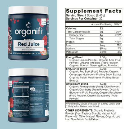 Organifi Red Juice - Natural Superfood Energy Boost - High in Antioxidants - Sweet-Berry OrganifiBuy Supplements Australia
