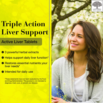 Buy supplements NEW NORDIC Active Liver 30-Day Supply, Daily Liver Supplement, Milk Thistle, Artichoke & Turmeric, 30 Tablets (Pack of 1) - Vitaza UK Supplements UK