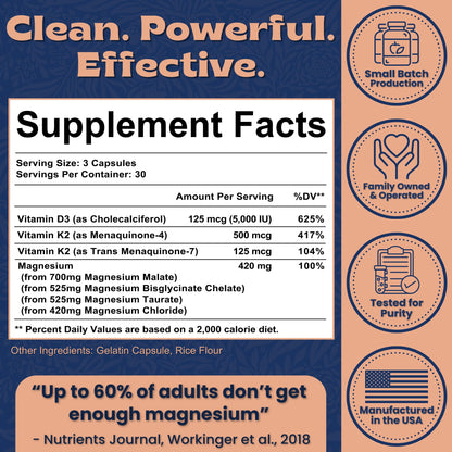 Buy supplements Local Nutrition Magnesium Complex 420mg with Vitamin D3 K2 - Four Bioavailable Forms Including Bisglycinate (Glycinate), Malate, Taurate, and Chloride - Vitaza UK Supplements UK