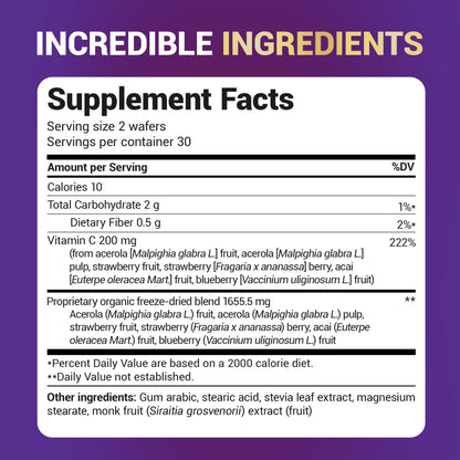 Buy supplements Dr. Berg Chewable Vitamin C Complex - Made with Organic, Non-GMO Berries - 60 Delicious Wafers - Vitaza UK Supplements UK