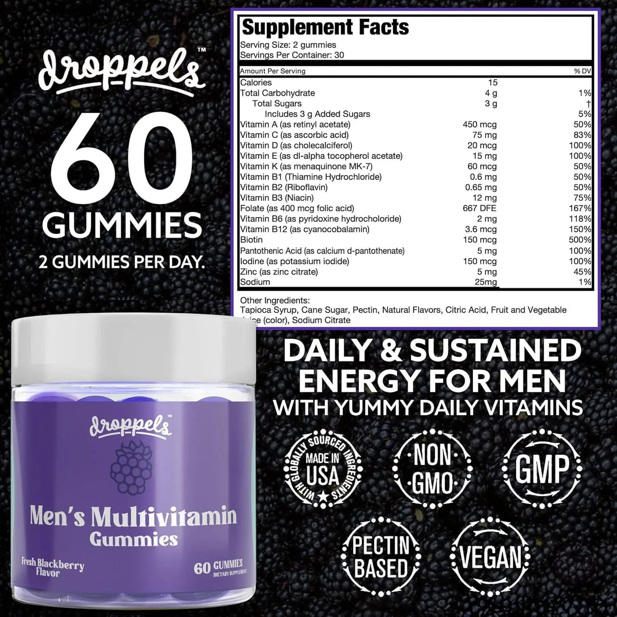 Droppels His & Hers Bundle: Men's & Women's Multivitamin Gummies | Vegan, Non-GMO, Pectin-Based | BlackBerry & Peach Tea Flavors DroppelsBuy Supplements Australia