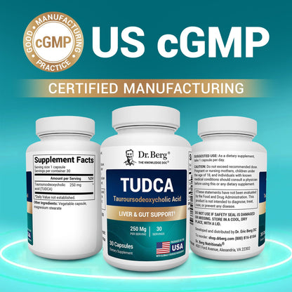 Buy supplements Dr. Berg TUDCA Supplement (Tauroursodeoxycholic Acid) - Powerful Formula for Liver Health, Bile Flow, Gallbladder Support - Vitaza UK Supplements UK