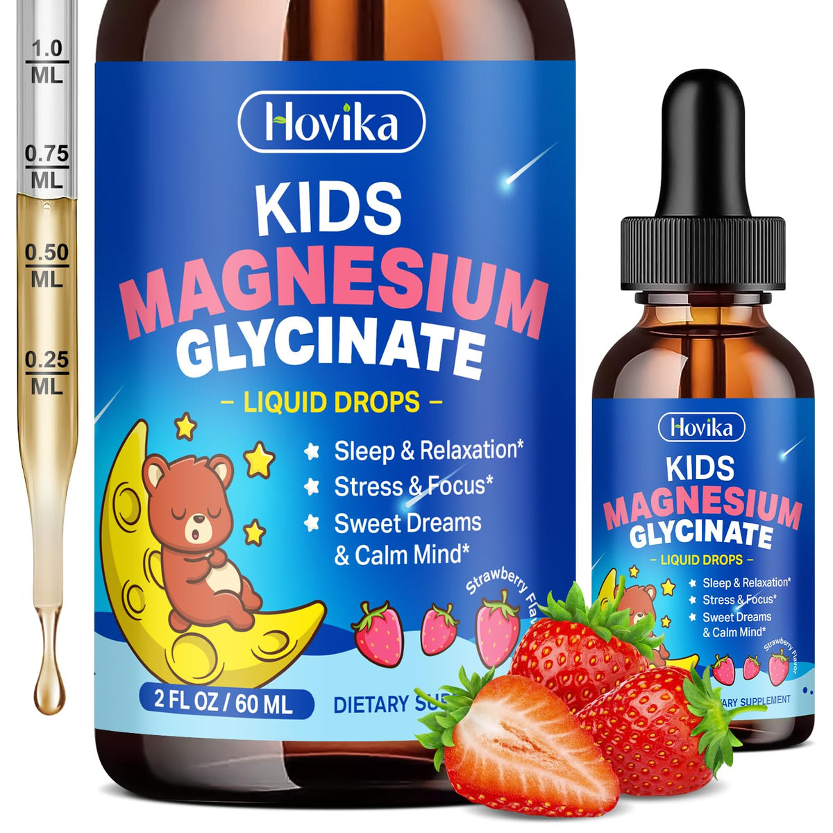 Buy supplements Magnesium Glycinate Liquid for Kids - with L-Theanine Omega-3, Vitamin B6, D3, Zinc - Kids Magnesium Drops for Sleep, Relaxation - Vitaza UK Supplements UK