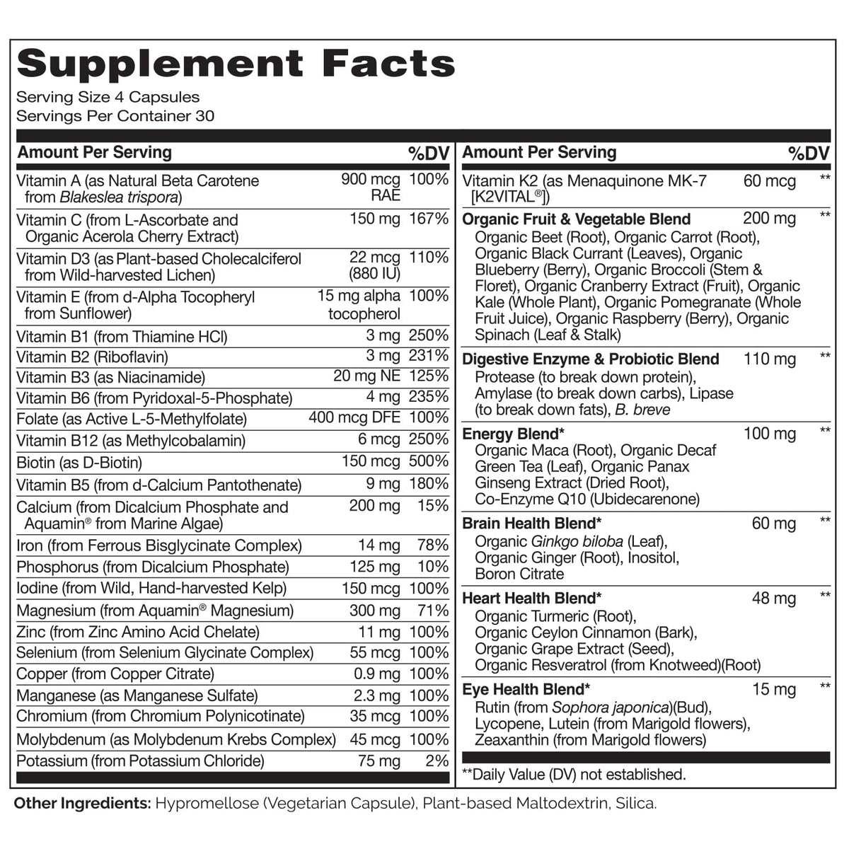 Buy supplements NATURELO Whole Food Multivitamin for Women - with Vitamins, Minerals, & Organic Extracts - Supplement for Energy and Heart Health - Vitaza UK Supplements UK