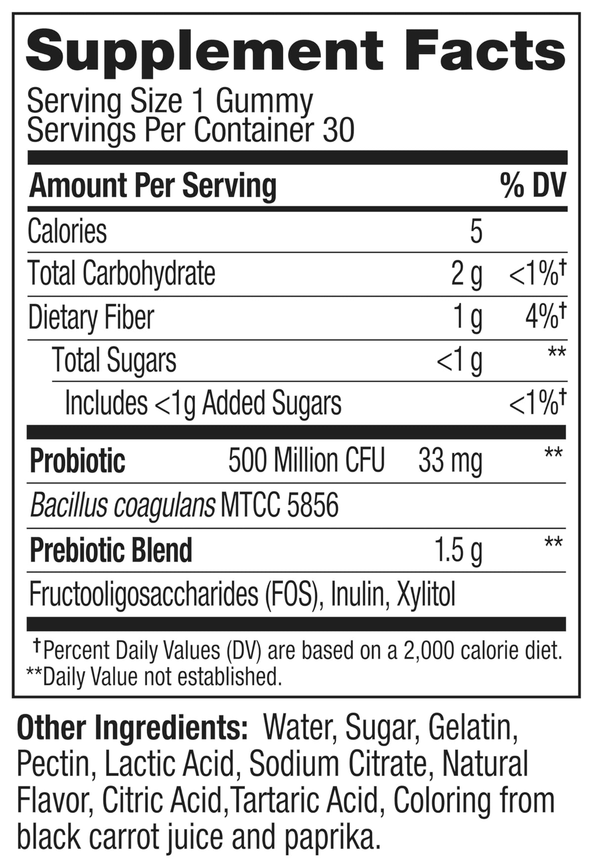Buy supplements OLLY Probiotic + Prebiotic Gummy, Digestive Support and Gut Health, 500 Million CFUs, Fiber, Adult Chewable Supplement - Vitaza UK Supplements UK
