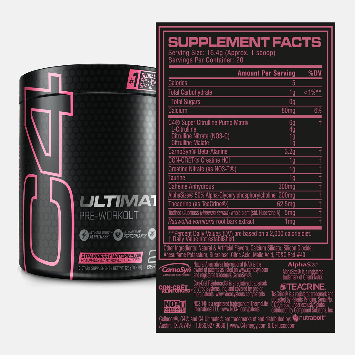 Cellucor C4 Ultimate Pre Workout Powder Strawberry Watermelon - Sugar Free CellucorBuy Supplements Australia