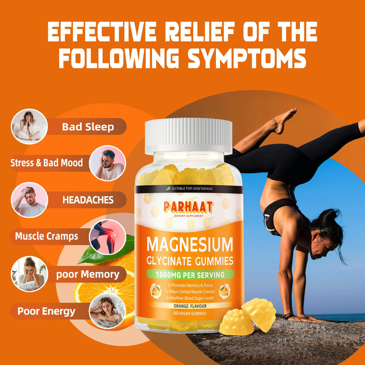 Buy supplements Magnesium Glycinate Gummies 1000mg - Sugar Free Magnesium Potassium Supplement with Vitamin D, B6, CoQ10 for Calm Mood & Sleep Support - Vitaza UK Supplements UK