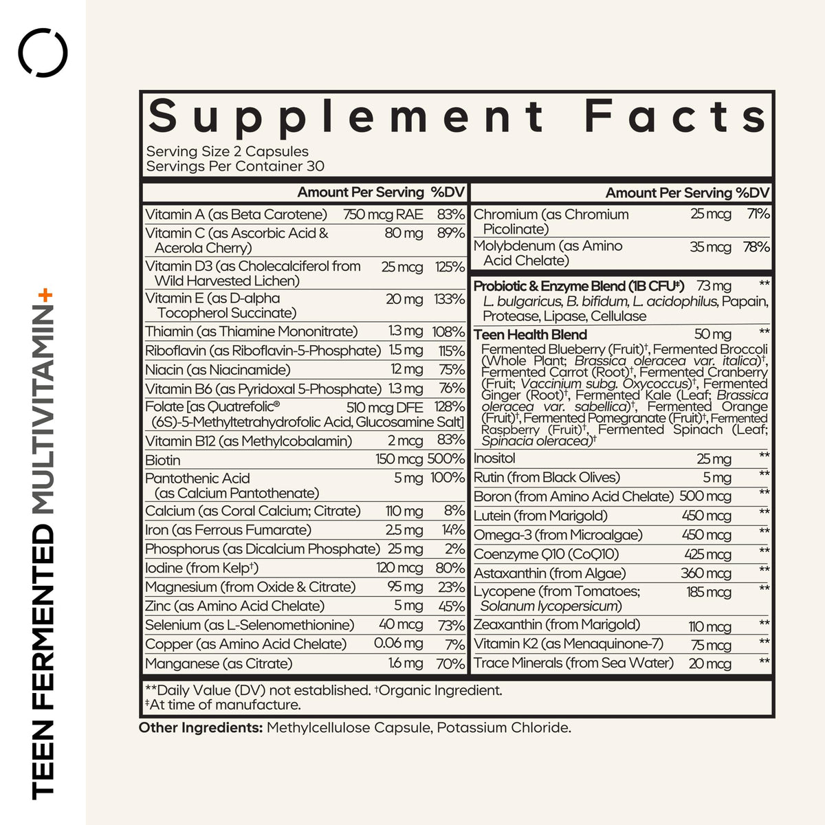Buy supplements Codeage Teen Multivitamin Supplement – Daily Vitamins and Minerals for Teen Boys and Girls – Organic Whole Food Formula - Vitaza UK Supplements UK