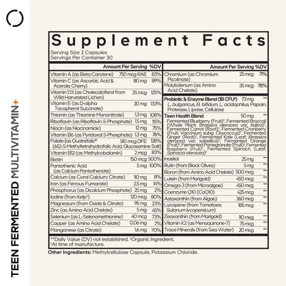 Buy supplements Codeage Teen Multivitamin Supplement – Daily Vitamins and Minerals for Teen Boys and Girls – Organic Whole Food Formula - Vitaza UK Supplements UK