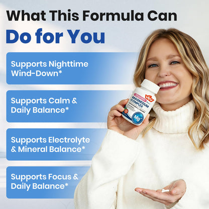 Buy supplements VEV DeepCalm Magnesium Complex for Women – 15-in-1 Glycinate & Citrate Capsules with Ashwagandha & L-Theanine – 120 Vegan Capsules - Vitaza UK Supplements UK