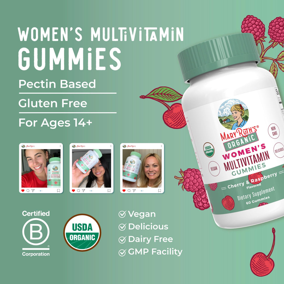 MaryRuth Organics Multivitamin for Women 14 | Women's Multivitamin Gummies for Immune Support| Skin Health | MaryRuth OrganicsBuy Supplements Australia