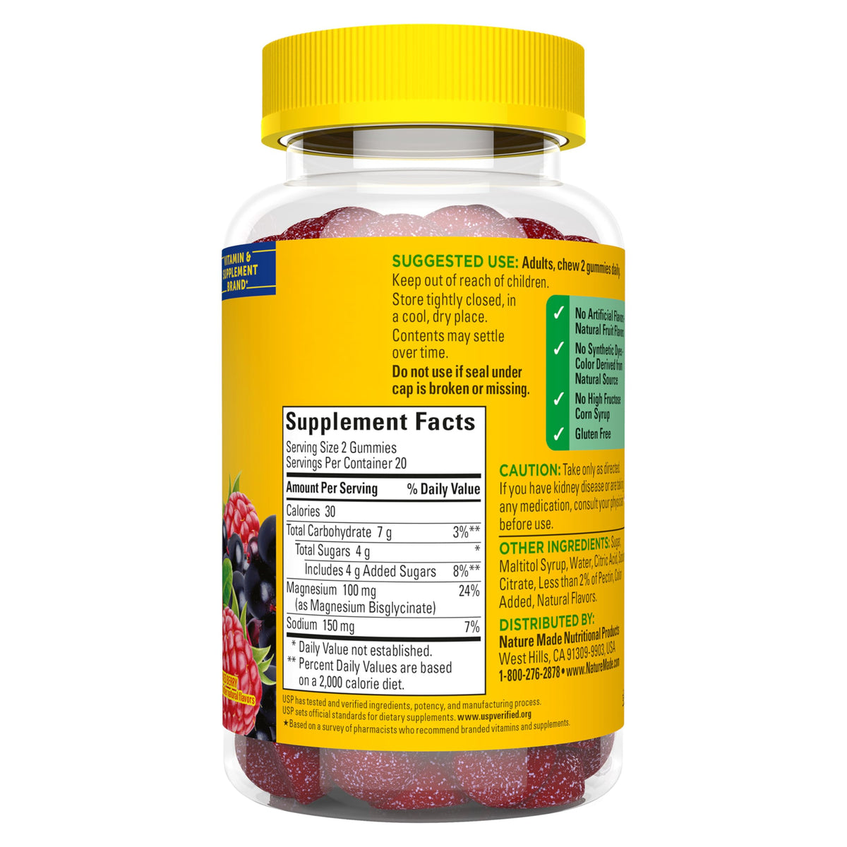 Buy supplements Nature Made High Absorption Magnesium Glycinate Gummies 100 mg per Serving, Muscle, Nerve, Bone and Heart Support - Vitaza UK Supplements UK